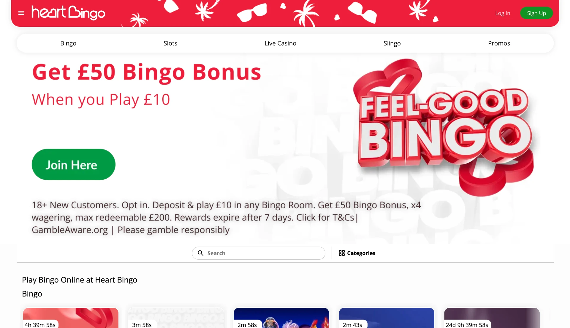 Heart Bingo homepage