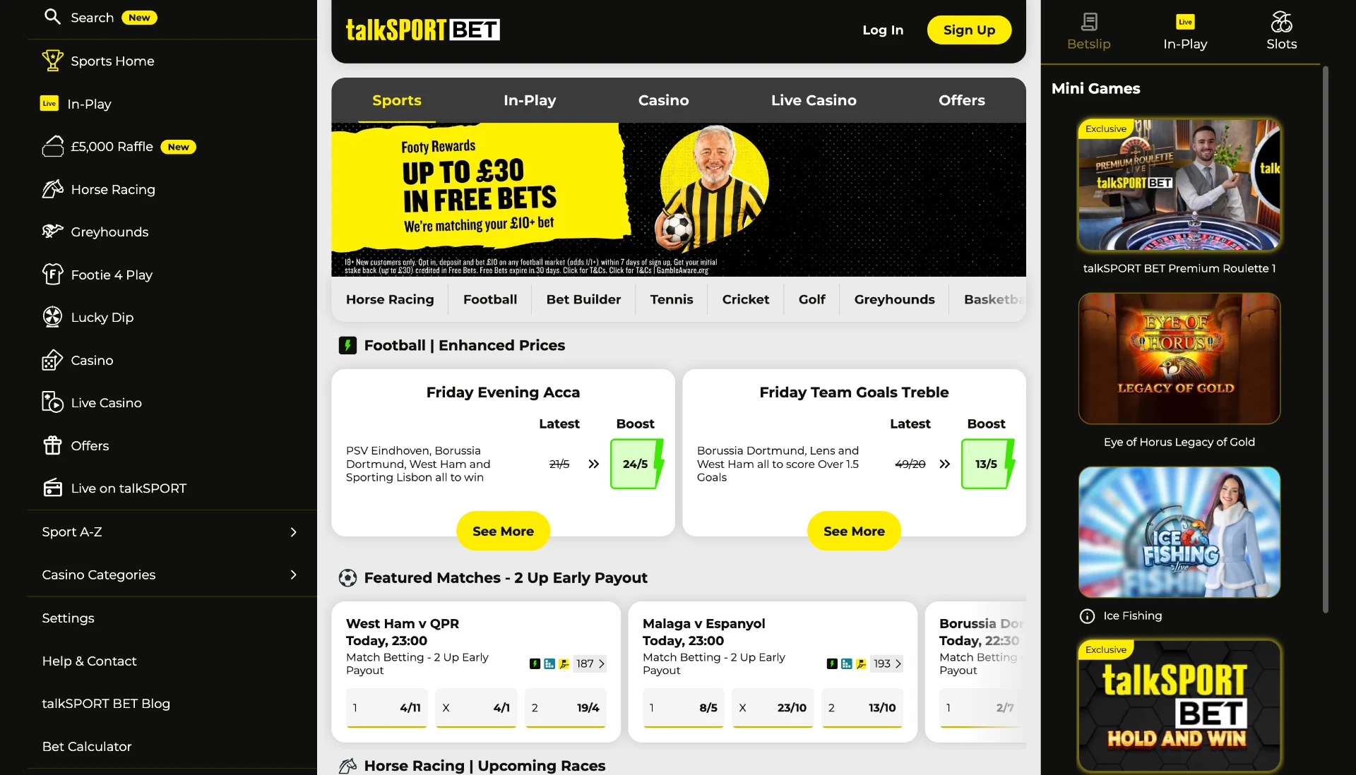 TalkSport Bet Homepage