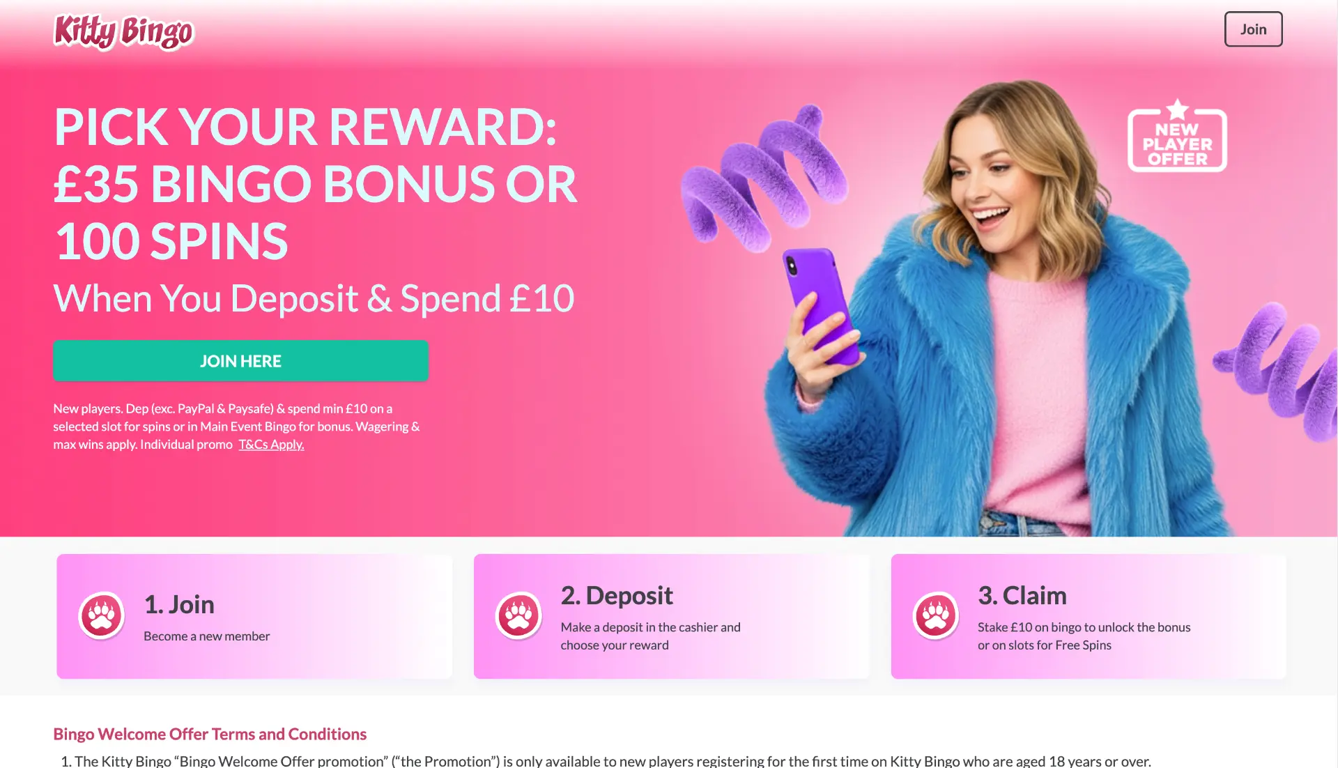 Kitty Bingo Homepage