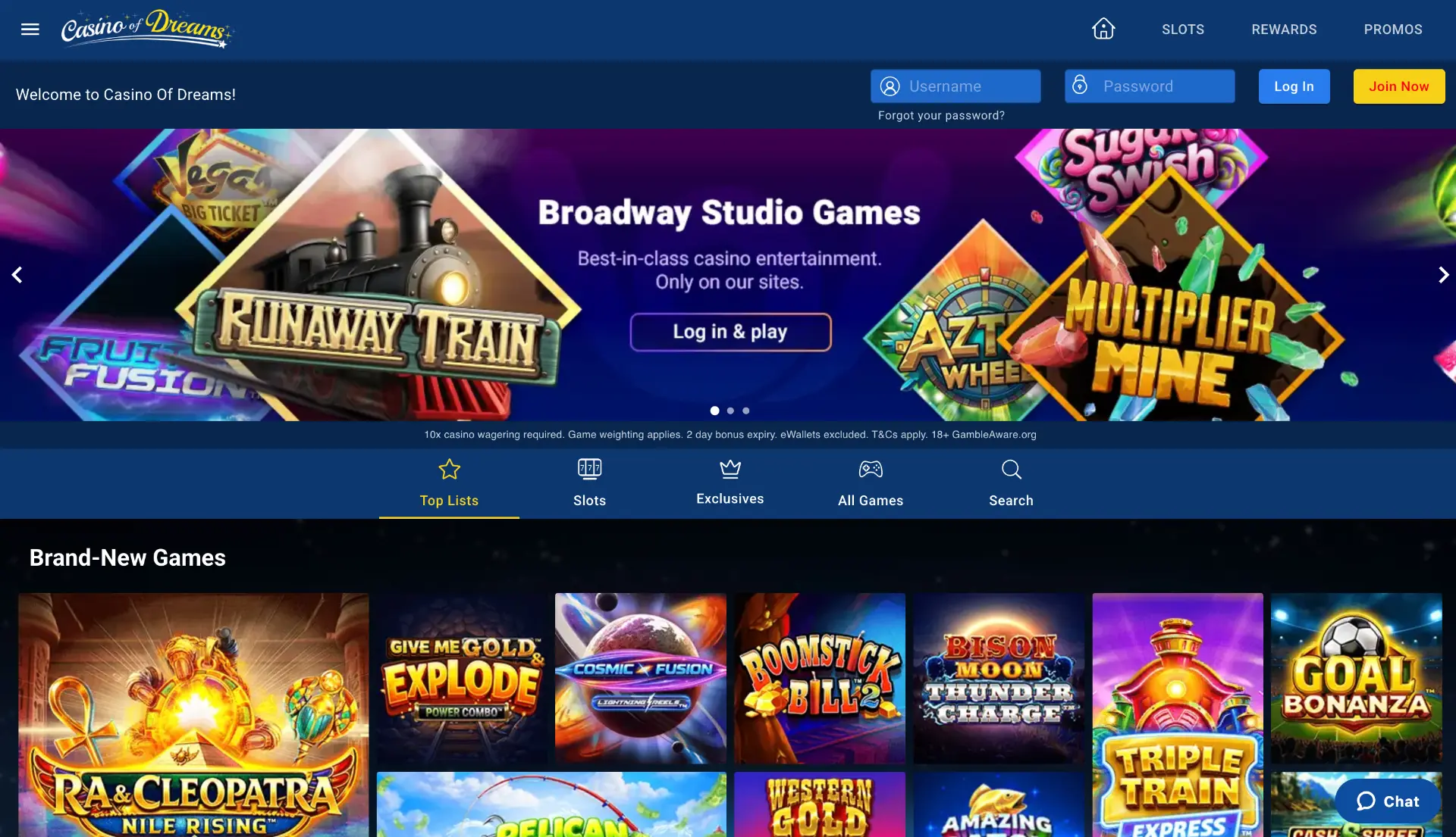 Casino of Dreams Homepage